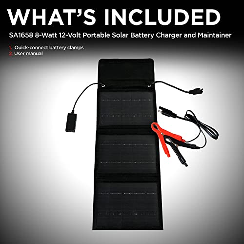 Schumacher Electric Portable Solar Battery Trickle Charger SA1658 8W - Like New