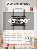 MONTEK ULTRA SLIM TV WALL MOUNT FOR 43-90 INCH TVS | 1.1" THIN - BLACK - Like New