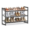 SONGMICS Shoe Rack 3-Tier Shoe Organizer Metal Garage Stackable ULMR03B Black - Like New