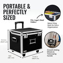 VAULTZ PORTABLE FILE STORAGE BOX, 14.5" X 17.5" X 15.5", VZ01270 - BLACK - Brand New