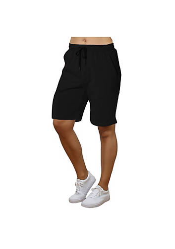 BLU ROCK ROCK WOMENS LOOSE FIT TECH FLEECE PERFORMANCE SHORTS - SIZE L - BLACK - Brand New