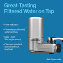 BRITA FAUCET MOUNT WATER FILTER FOR SINK INCLUDES 1 REPLACEMENT FILTER - CHROME - Like New
