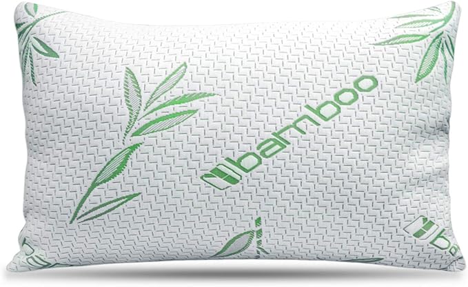 ADORABLE BAMBOO MEMORY FIBER PILLOW MOISTURE WICKING 1PK - WHITE/GREEN ACCENTS - Like New