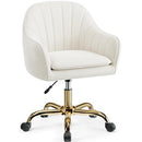 BESTERA VANITY CHAIR WITH WHEELS COMFY HOME OFFICE DESK CHAIRS - BEIGE - Like New