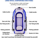 EPROSMIN 4 Person Inflatable Boat Canoe 【Blue+Gray】 9FT Raft Inflatable Kayak - Brand New