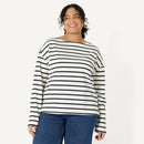 AEWM42486F25 Amazon Essentials Women's 100% Cotton Heavyduty Mariner Stripe XL - Brand New