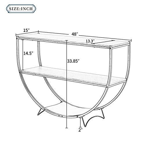 HARPER BRIGHT DESIGNS TREXM RUSTIC INDUSTRIAL DESIGN DEMILUNE - DISTRESSED BROWN - Like New