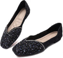 QXCXINGDY WOMEN'S LOAFERS FLATS CASUAL COMFORT WALKING SHOES - US 9 - BLACK - Like New