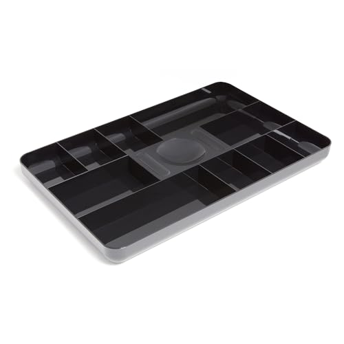TRU RED STAPLES TR55350 13-COMPARTMENT PLASTIC DRAWER ORGANIZER - BLACK - Like New