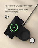BELKIN 3-IN-1 MAGSAFE-COMPATIBLE WIRELESS CHARGING PAD QI2 15W - BLACK - Like New