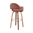 ARMEN LIVING 26" DAXTON COUNTER HEIGHT BARSTOOL BROWN FAUX LEATHER WALNUT - Like New