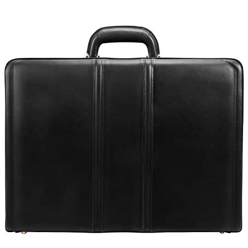 MCKLEINUSA LEATHER EXPANDABLE MCKLEIN V SERIES COUGHLIN TOP SUITCASE 80465 -BLK Like New