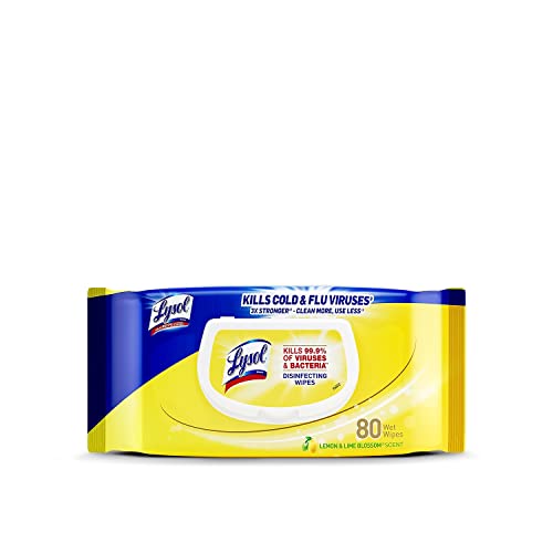 LYSOL DISINFECTING WIPES LEMON & LIME BLOSSOM FLATPACK, 80 CT, 4119 (PACK OF 1) - Brand New