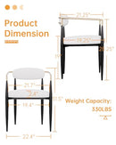 MORDEN FORT MODERN BOUCLE DINING CHAIR, SET OF 2 - WHITE - Like New