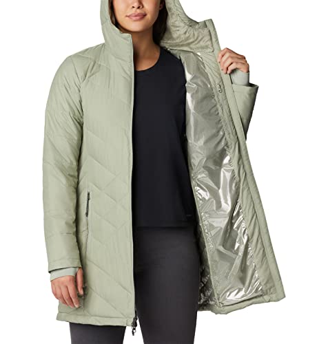 COLUMBIA WOMEN'S HEAVENLY LONG HOODED JACKET 1738161 SAFARI M - Brand New