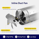 IPOWER 8" INLINE BOOSTER DUCT FAN 40 CFM LOW NOISE HVAC EXHAUST BLOWER - Black - Like New