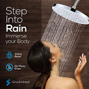 SparkPod 10 Inch Round Rain Shower Head - Chrome and White - Like New