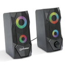 MANHATTAN USB POWERED RBG GAMING SPEAKERS STEREO SPEAKERS 168359 - BLACK - Like New