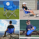 TOMMY BAHAMA GO EVERYWHERE 2PK FOLDING MOON CHAIRS - BLUE PRINT - Like New