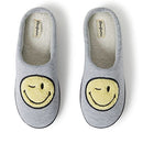 DEARFOAMS UNISEX ADULT SMILE ICON RETRO PREPPY SLIPPER MEN LARGE - GRAY - Brand New