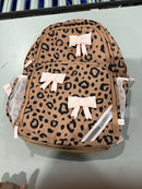CAT & JACK KIDS' 18L 17' CLASSIC BACKPACK - LEOPARD/PINK/BROWN - Brand New
