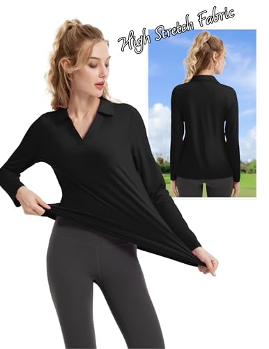 FKEEP WOMEN'S TENNIS GOLF SHIRT LONG SLEEVED TOP SPORT ACTIVEWEAR V-NECK - L - Brand New