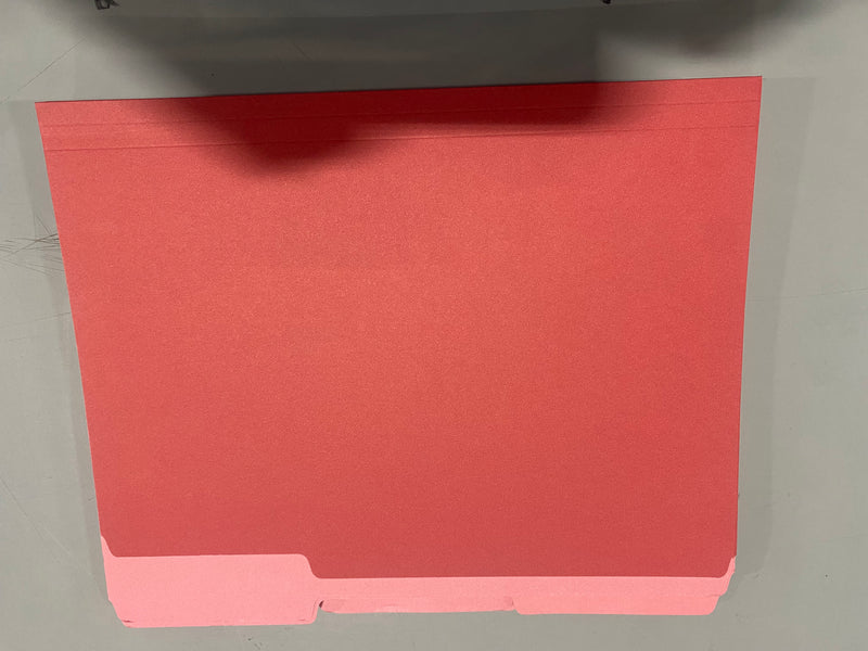 OFFICE DEPOT® BRAND 2-TONE FILE FOLDERS, 1/3 CUT, LETTER SIZE,PACK OF 24 - RED - Like New