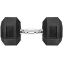 GYMENIST HEX DUMBBELLS RUBBER COATED CAST IRON FREE WEIGHTS SINGLE 40LB - BLACK - Like New