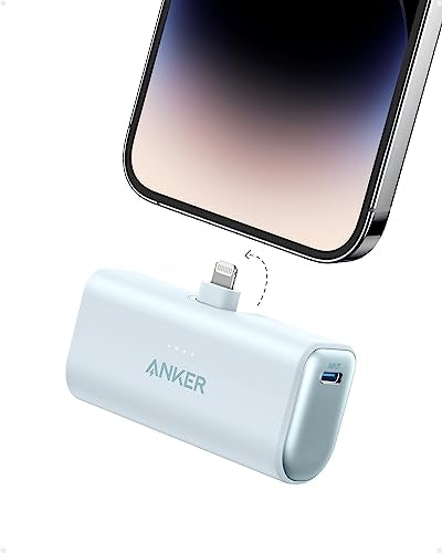 ANKER NANO PORTABLE CHARGER IPHONE MFI LIGHTNING CONNECTOR POWER BANK - BLUE - Like New