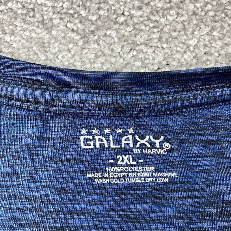 GALAXY BY HARVIC PULLOVER HEATHER KNIT SHIRT MEN'S - SIZE: MEN S - ROYAL BLUE - Brand New