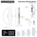 HILLMASTER SLIDING GLASS DOOR HANDLE MORTISE LOCK KEY CYLINDER 006-WHITE - Like New