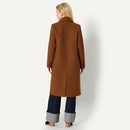 Amazon Essentials Women's Relaxed-Fit Double-Breasted Wool-Blend Longline Coat - Like New