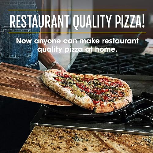 HERITAGE 15" ROUND CERAMIC NON STICK PIZZA STONE B5-RFE6-1VSB - BLACK - Like New