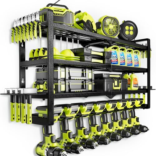 HIPIDIAN LARGE POWER TOOL ORGANIZER WALL MOUNT - DARK BLACK - Like New