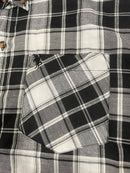 BLACK HORSE MEN'S L WOVEN PLAID SHIRT - BLACK AND WHITE MENS - BLACK AND WHITE - Brand New