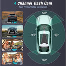 TEHCLIFE 4 CHANNEL 2.5K DASH CAM FRONT REAR LEFT RIGHT 170° TECHLIFE-S10 - BLACK - Like New