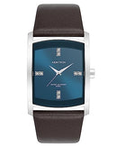 ARMITRON MEN'S GENUINE CRYSTAL ACCENTED LEATHER STRAP WATCH - Brand New