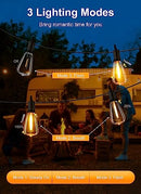 Brightown Outdoor String Lights Remote 38FT LED Patio 16 Shatterproof - Black - Like New