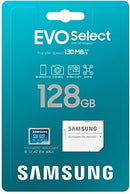 SAMSUNG EVO SELECT MICRO SD-MEMORY-CARD ADAPTER 128GB METAL - BLUE/WHITE - Like New