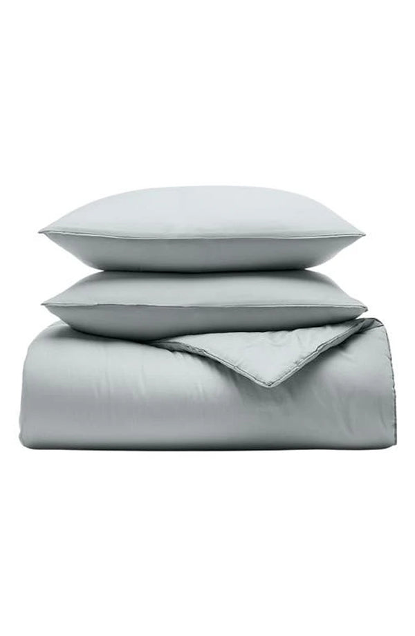 BOLL & BRANCH ORGANIC COTTON COMFORTER & SHAM SET, KING/CAL KING - SHORE - Brand New