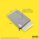 Solo New York LapTop Bag Sleeve for Men & Women - Travel Case, UBN105-10 - Gray - Brand New