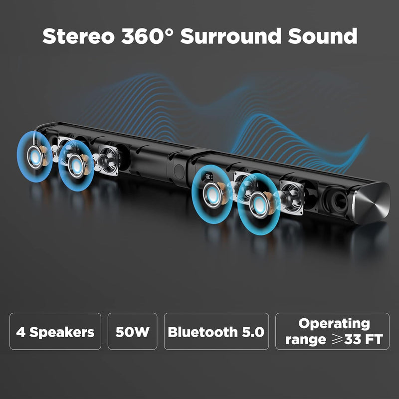 Assist Trust KY8000 Sound Bars, 50W Wired & BT5.0, 4 Speakers, - Scratch & Dent