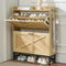 Narrow Shoe Organizer Cabinet with 2 Flip Drawers for Entryway Natural Rattan - Like New