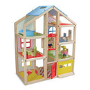 Melissa & Doug Hi-Rise Wooden Dollhouse With 15 pcs Furniture - Like New