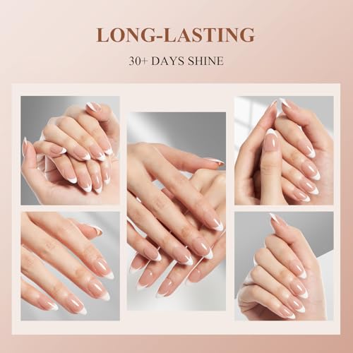 GLAMERMAID FRENCH TIP PRESS ON NAILS, 150PCS, DIY - SHORT ALMOND PINK - Brand New