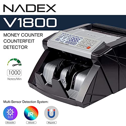 NADEX V1854 MONEY COUNTER - PROFESSIONAL GRADE - DARK GRAY - Like New