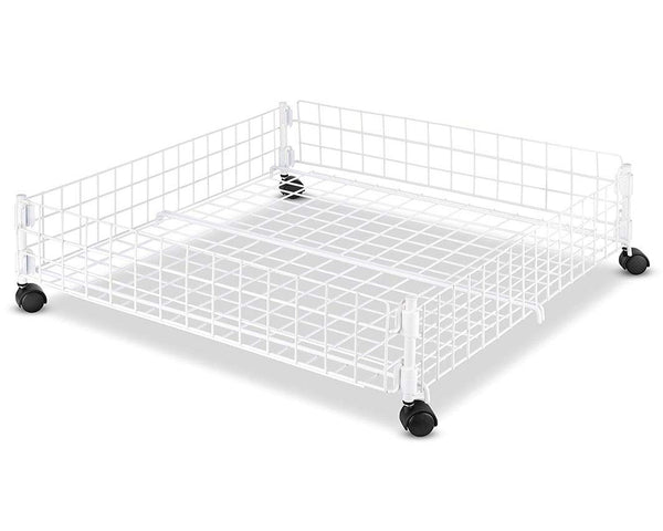 WHITMOR ROLLING WHITE WIRE UNDERBED CART - WHITE WIRE - Brand New
