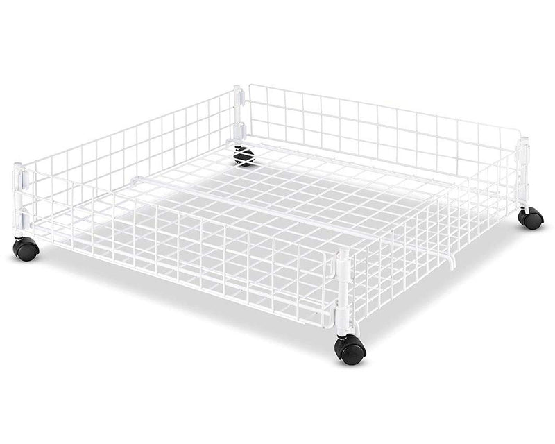 Whitmor Rolling White Wire Underbed Cart - Like New