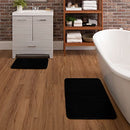 Mohawk Home 20" x 30" Augusta Bath Mat Black Machine Washable Non Slip Rug - Brand New