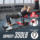 YES4ALL HIP THRUST MACHINE INCLUDING RESISTANCE BANDS GLUTE MACHINE - BLACK/RED - Like New